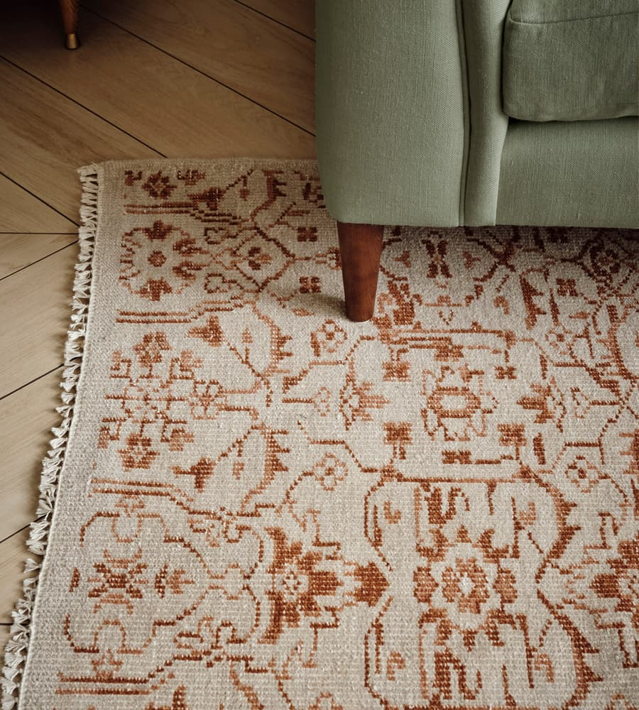 Hand Knotted , Hand tufted Silvanus Rug, Rust