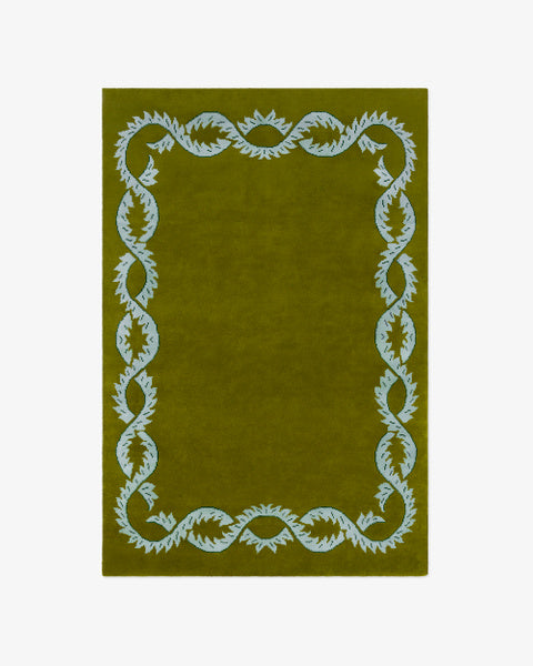 Hand Knotted , Hand Tufted Climbing Vine – Olive Rug