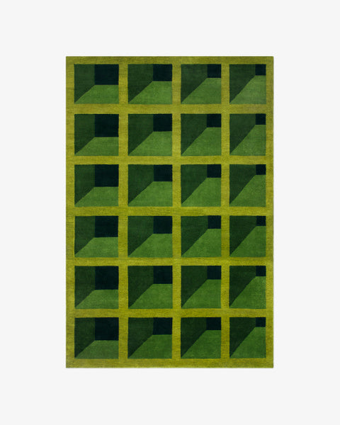 Hand Knotted , Hand Tufted Garden Maze – Green Rug