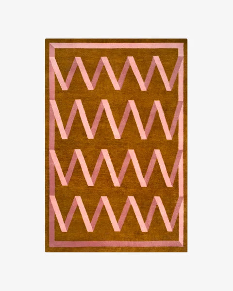 Hand Knotted , Hand Tufted Folding Ribbon – Amber Rug