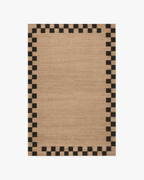 Hand loom , Hand Tufted Jute Border – Black Rug