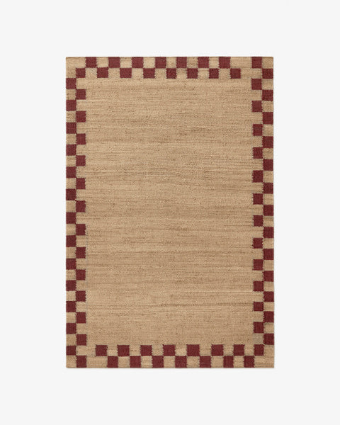 Hand loom , Hand Tufted Jute Border – Red rug