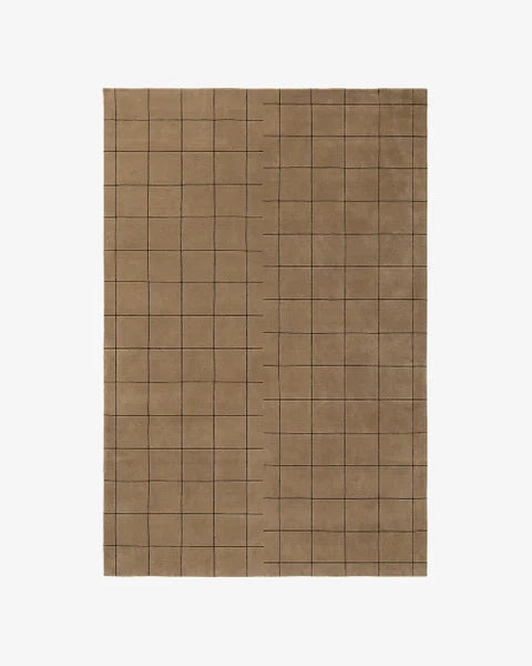 Hand Loom , Hand Tufted Grid – Chestnut/Black Rug