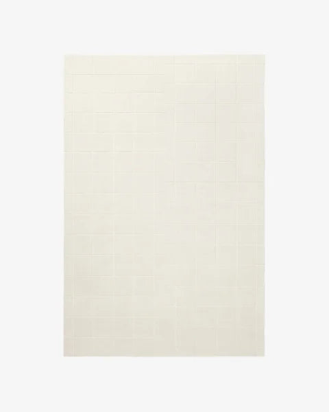 Hand Loom , Hand Tufted Grid – Dusty White/Cream