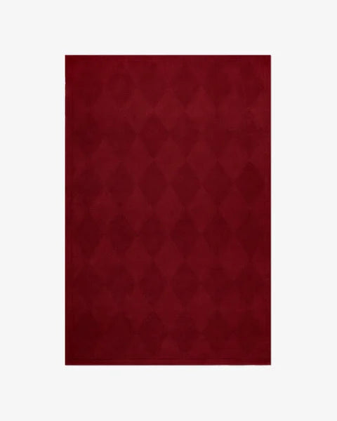 Hand Loom , Hand Tufted Diamond – Deep Red Rug