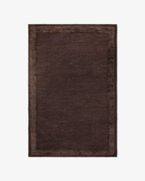 Hand Knotted , Hand Tuffted Natural Dark Brown  Rug